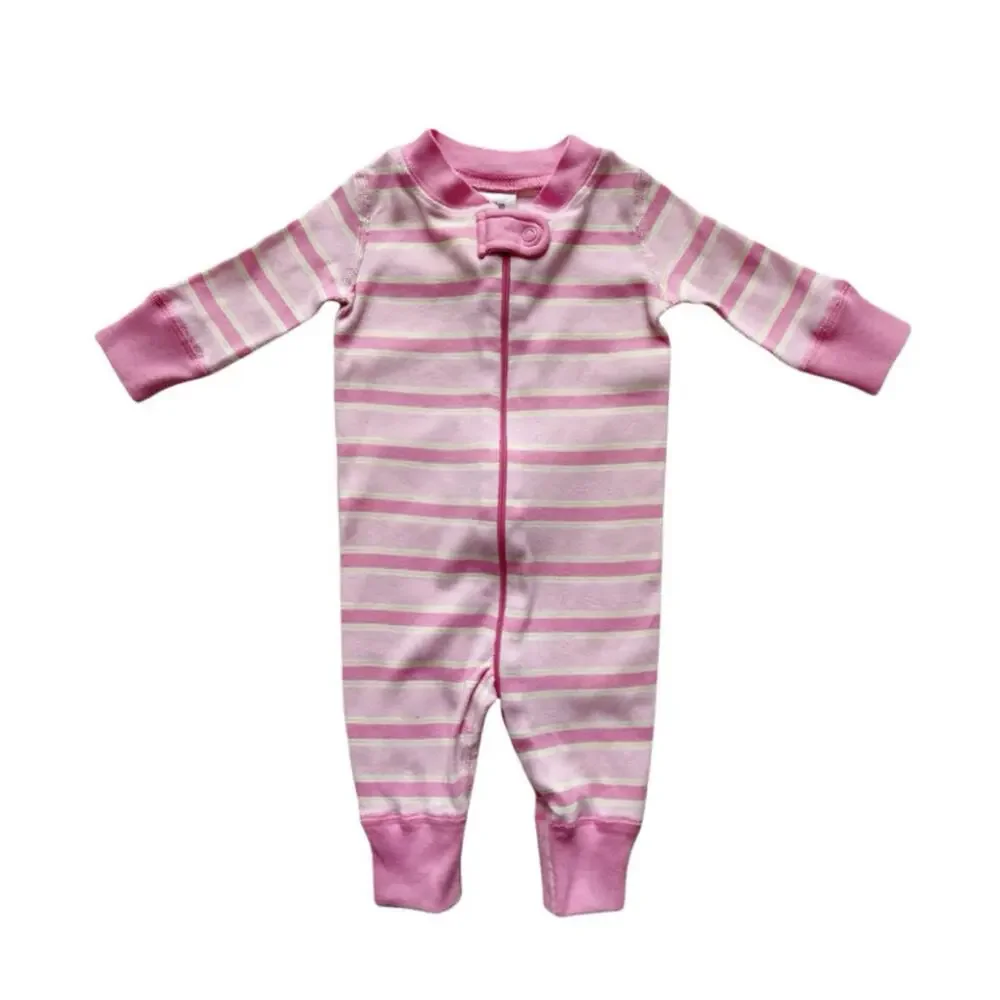Hanna Andersson Pink Stripe Sleeper Size 0-3m